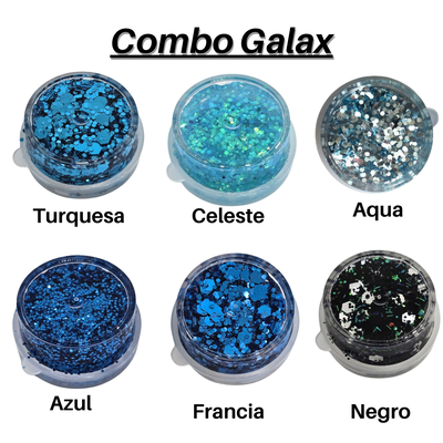Combo Galax - Glitter mini en Gel