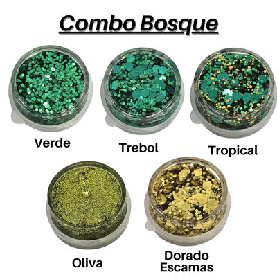 Combo Bosque - Glitter mini en Gel