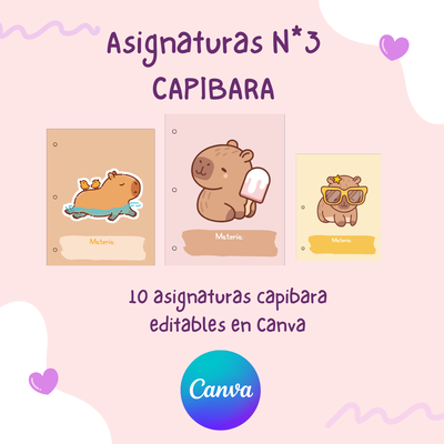 Asignaturas Capibara Editable