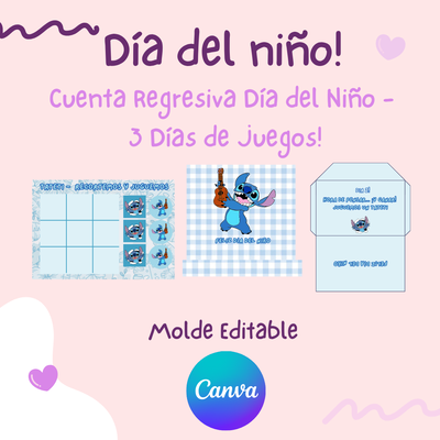  Calendario Día del Niño - 3 Días Editable