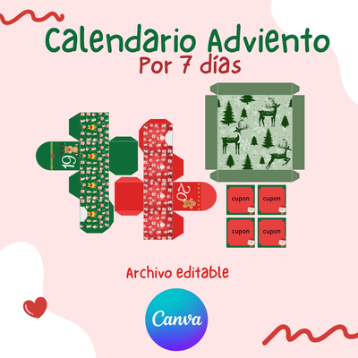 Caja adviento 7 días - Editable