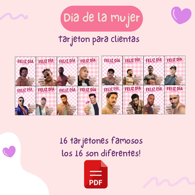 Pack Tarjetones Día de la Mujer - PDF