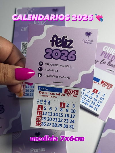 Calendarios 2026 7x6cm