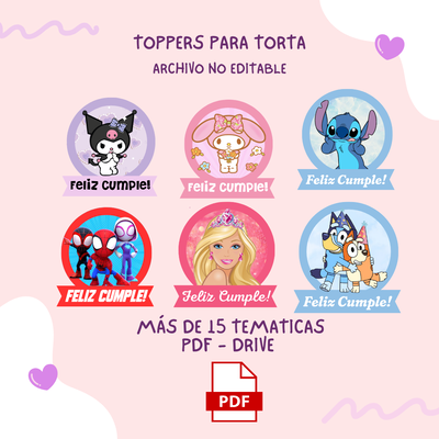 Toppers para torta - PDF