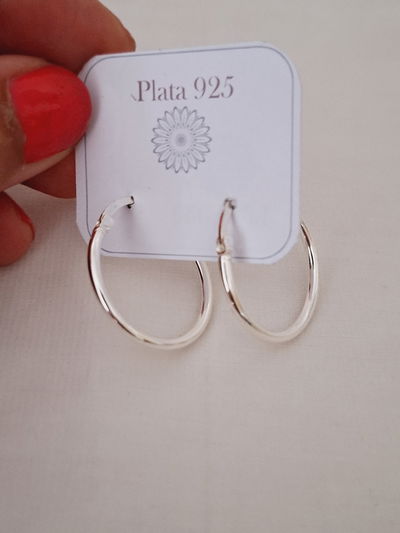 Argollas de plata 25mm