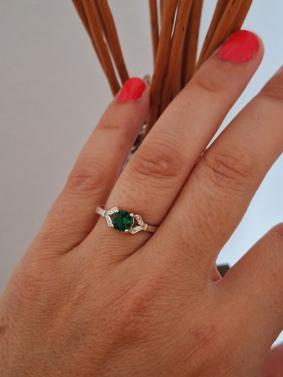 Anillo de plata Esmeralda