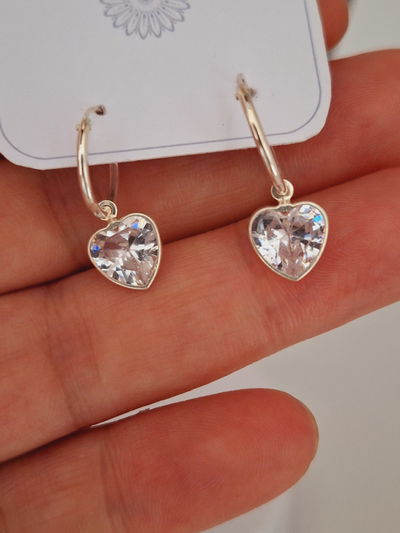 Aros argollita con colgante brillante