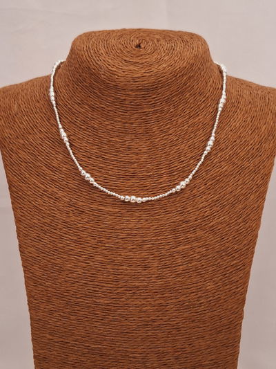 Collar bolitas de plata 40cm