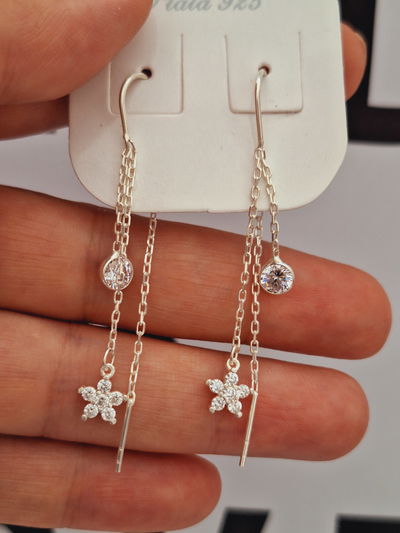 Pasante de plata  punto de luz y estrella