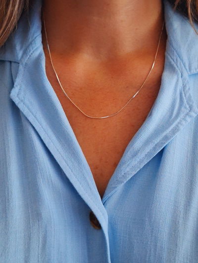 Cadena de plata italiana modelo chato
