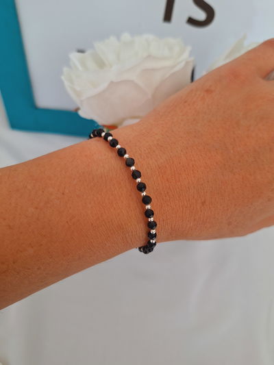 Pulsera de plata y piedras naturales 