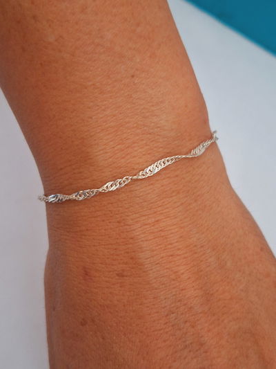 Pulsera cadena Tourbillón de plata