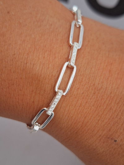 Pulsera Eslabones de plata Italiana 