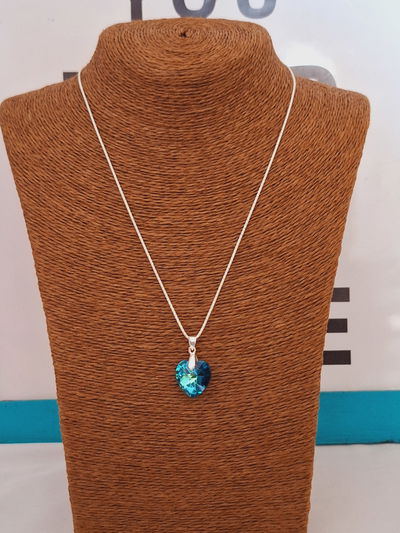 Cadena coreana snake y Cristal azul