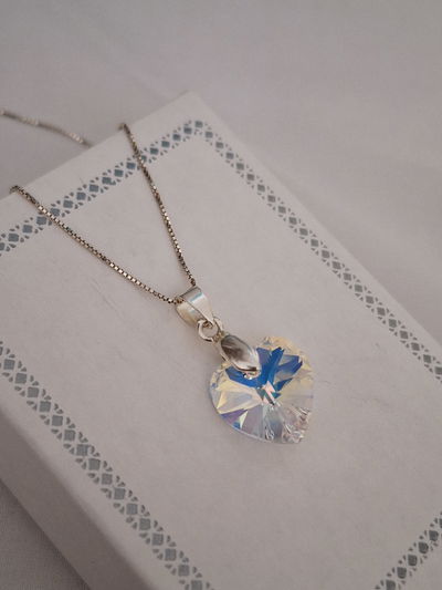 Cristal transparente y cadena veneciana 50cm
