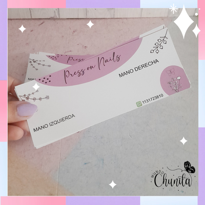 tarjetas para uñas press on personalizadas