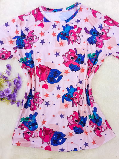 Stitch y Angela rosa