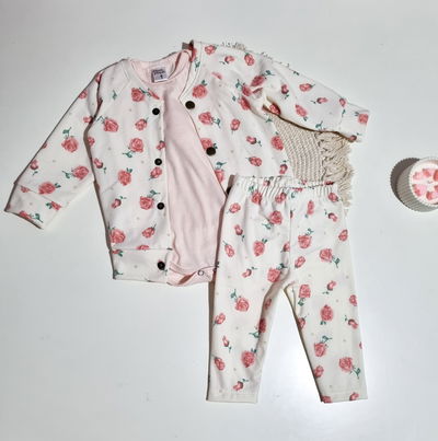 CONJUNTO FLORES BLANCAS TÉRMICO 