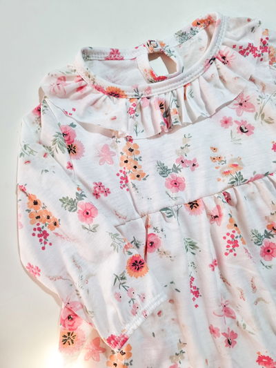 VESTIDO FLORES BEIGE BEBA ML