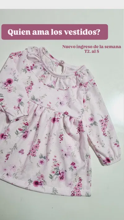 VESTIDO FLORES ROSA BEBA ML