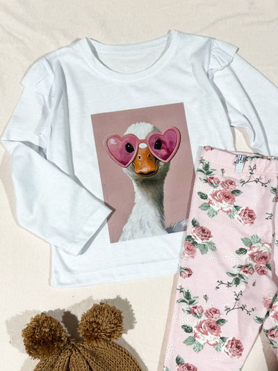 REMERA MANGAS LARGAS PATO NIÑA
