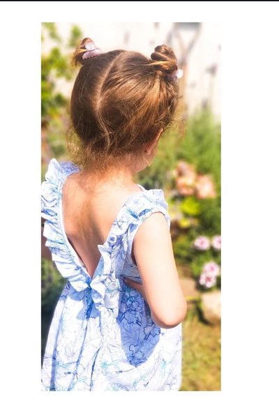 VESTIDO FLORES CELESTE BEBA