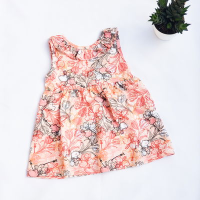 VESTIDO ROJO FLORES BEBA