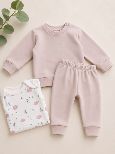 CONJUNTO FRISA ROSA LISO