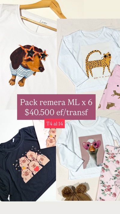 Pack remeras mangas largas x6