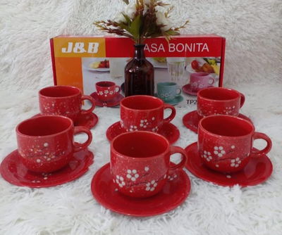 Juego de tazas con plato 