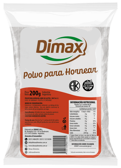 DIMAX - Polvo leudante 200 gramos