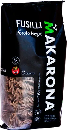 FIDEOS FUSILLI DE POROT. NEGROS X 250G. MAKARONA