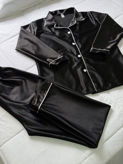 Pijama Camisero de Satén Premium Mujer