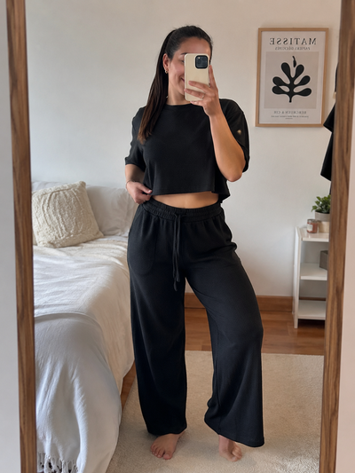 Pijama Wafle Negro ⚫️ 