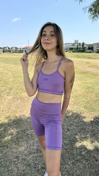 Top tira fina Lila oscuro