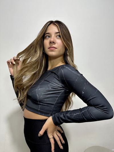 Reme crop manga larga Eva