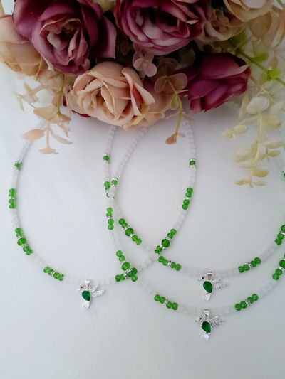 Collar Colibrí cubic verde
