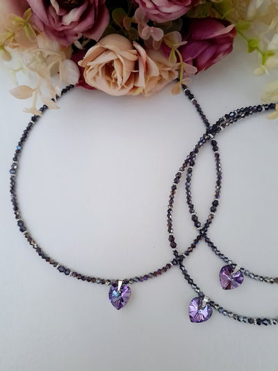 Collar dije de cristal corazón #3