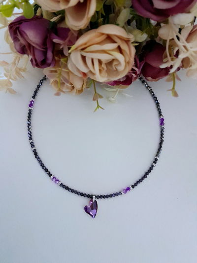 Collar corazón rosa