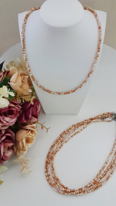 Collar Tornasolado beige 