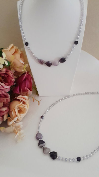 Collar Amatista corazón 