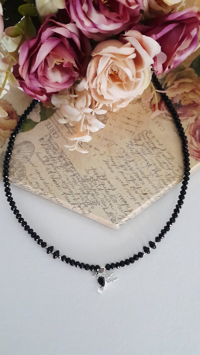 Collar Colibrí cubic negro