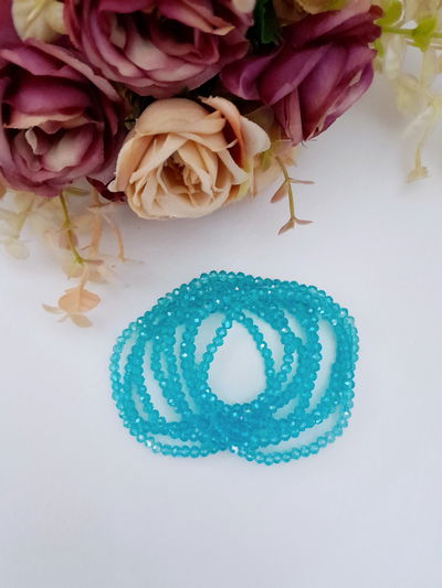 Pulsera cristal celeste traslúcido 