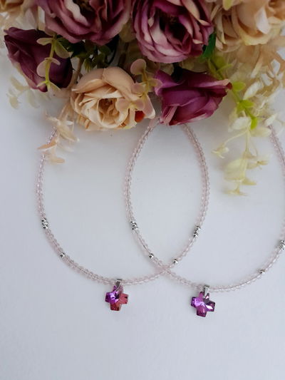 Collar Cruz rosa
