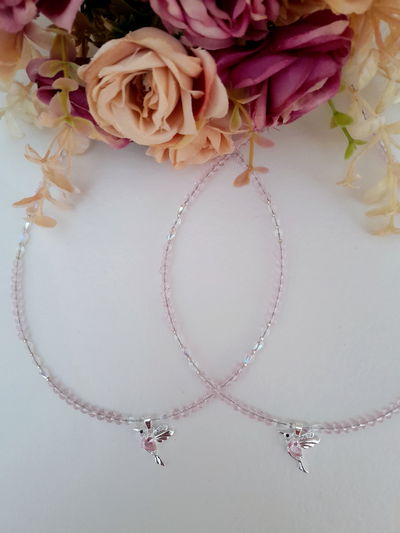 Collar Colibrí cubic rosa #2
