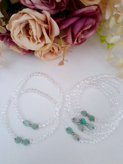 Pulsera corazón amazonita