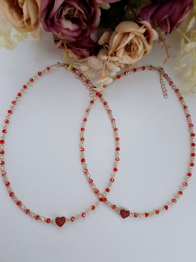 Collar corazón rojo