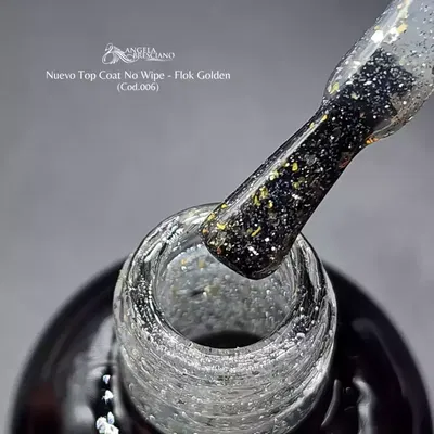 Top Coat No Wipe 15ml - 006 ( Flok Golden ) - Angela Bresciano
