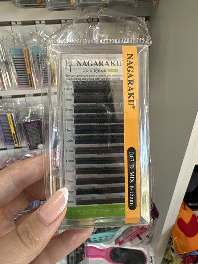 Pestañas nagaraku 5D U 0.07D mix 8-15mm