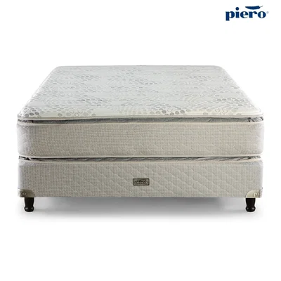 SOMMIER Y COLCHON PIERO MONTREAUX DOBLE PILLOW TOP 190x140 + 2 Almohadas de regalo